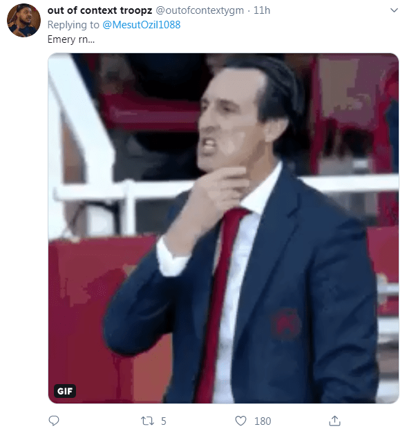 , Arsenal fans think Ozil has finished Emery in one tweet after pairs tense training ground chat