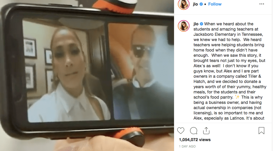 , Jennifer Lopez donates a years worth of food to elementary school where story of hungry student went viral