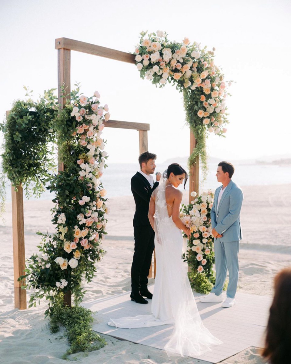 , Rickie Fowler wears trainers as he weds fitness model Allison Stokke in amazing beach ceremony three years after viral Ryder Cup picture