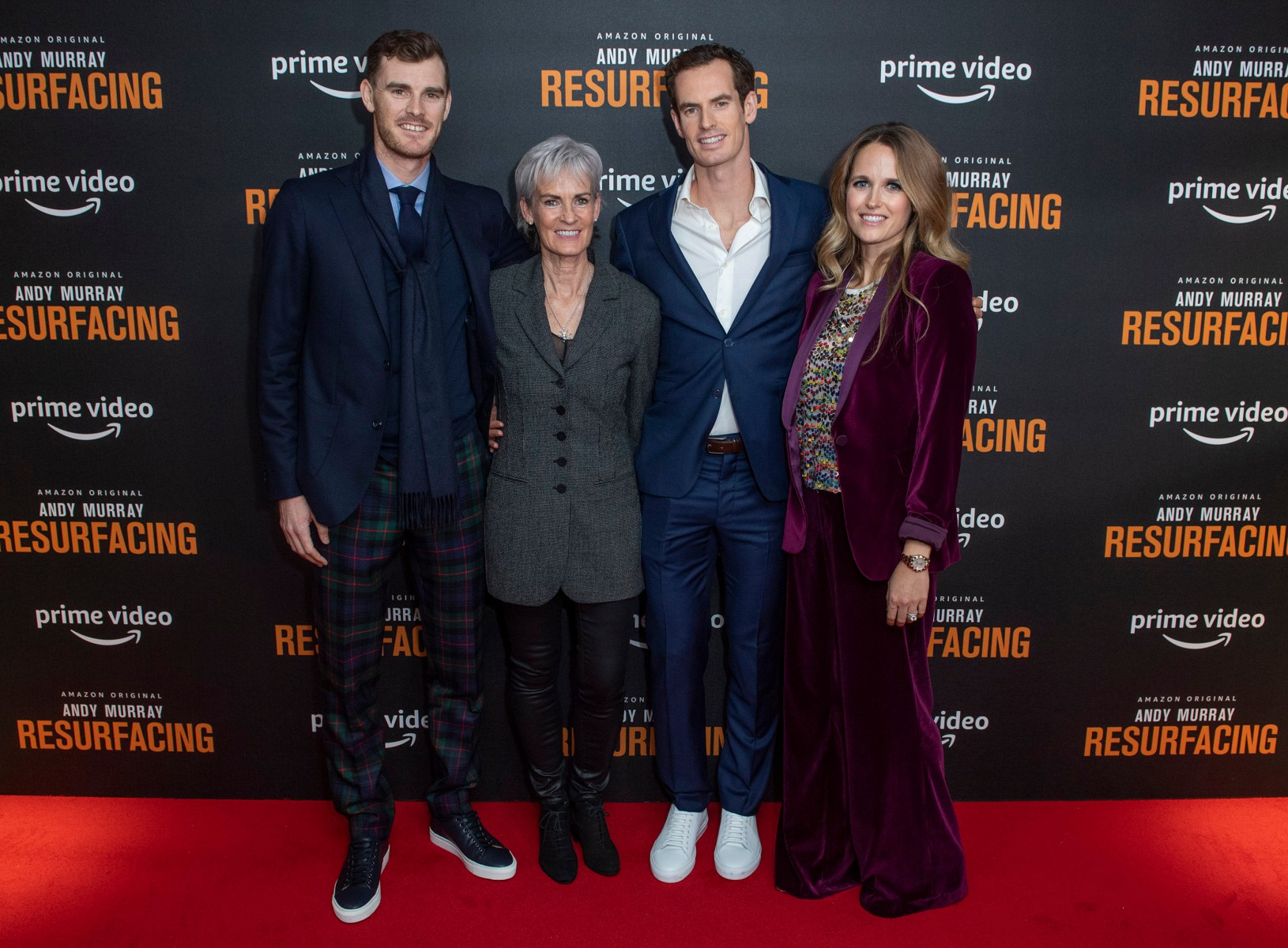 Murray was joined by brother Jamie, mum Judy and wife Kim at the world premiere of the documentary last night in London