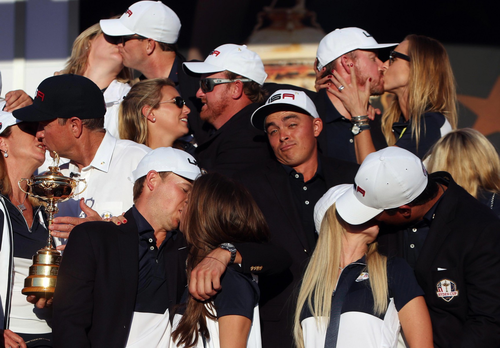 Rickie Fowler made up for his famous picture at the last Ryder Cup