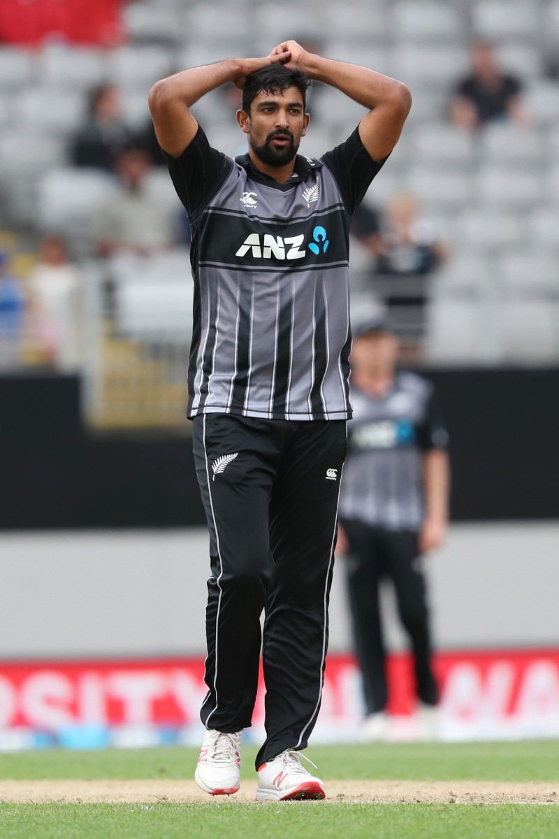 Ish Sodhi looks on in disbelief during yet another cricketing classic between the two nations