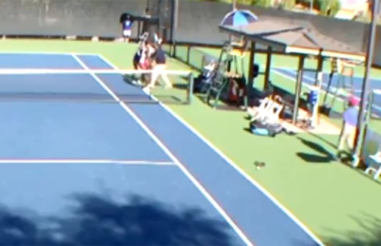 , Watch the shocking moment female tennis players BRAWL on court as one complains about handshake squeeze