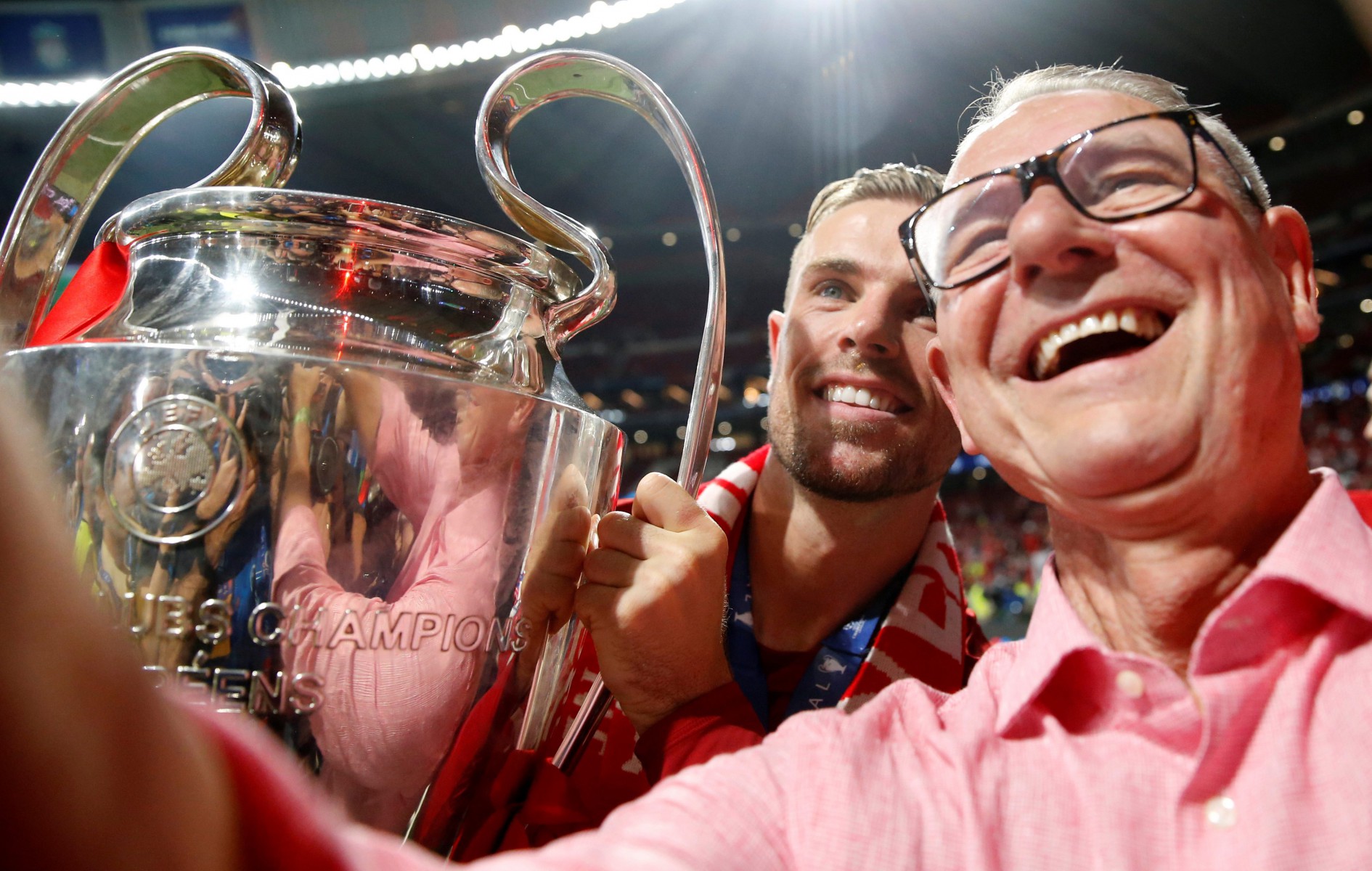 Jordan Henderson and dad Brian enjoyed a momentous night in Madrid