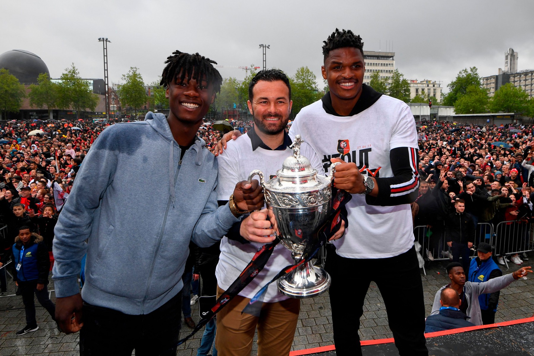Last season Camavinga celebrated Rennes winning the French Cup