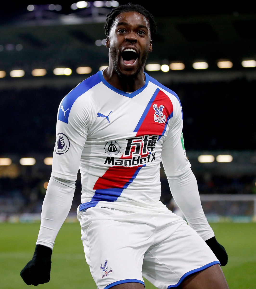 Jeffrey Schlupp roars with delight after bagging the second Palace goal on 78 minutes