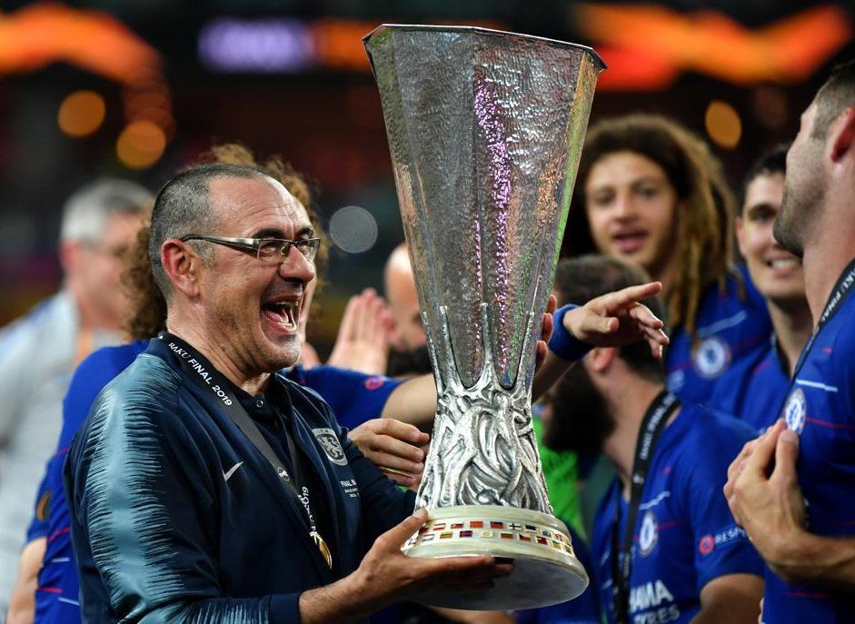 Maurizio Sarri steered Chelsea to lifting the Europa Cup but still departed to Juventus