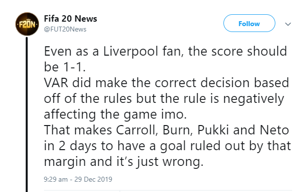 , Football fans rage as VAR rules out Neto equaliser for Wolves at Liverpool by smallest of margins