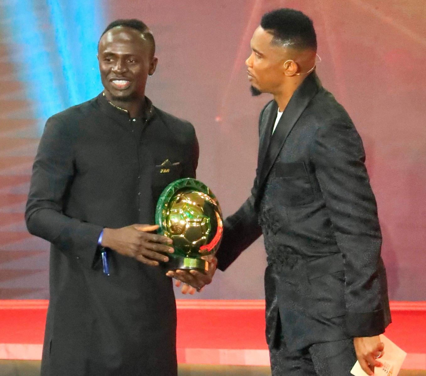 The Liverpool forward was handed the award by four-time winner Samuel Eto'o