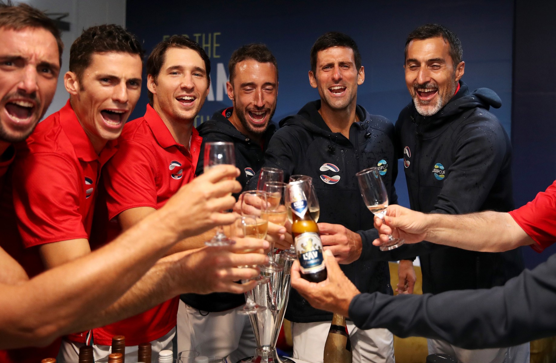 Novak Djokovic spearheads celebrations after Serbia triumphed amid what he called a unique atymosphere