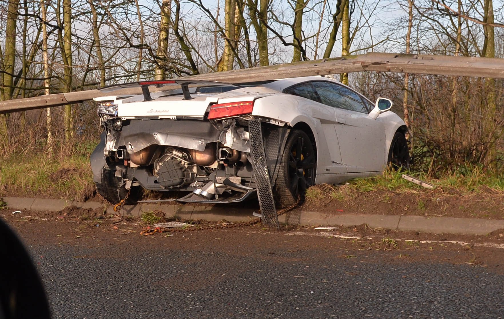 , Man Utd star Sergio Romeros 170k Lamborghini wrecked after crashing through road barrier on way to training