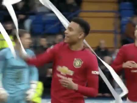 , Watch laughing Man Utd kid Mason Greenwood have toilet roll thrown at him by crowd.. then chuck it back in Tranmere win