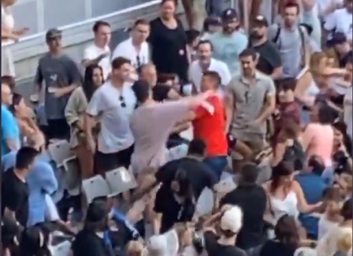 , Fans throw punches in ugly brawl before Kyrgios v Khachanov match at Australian Open