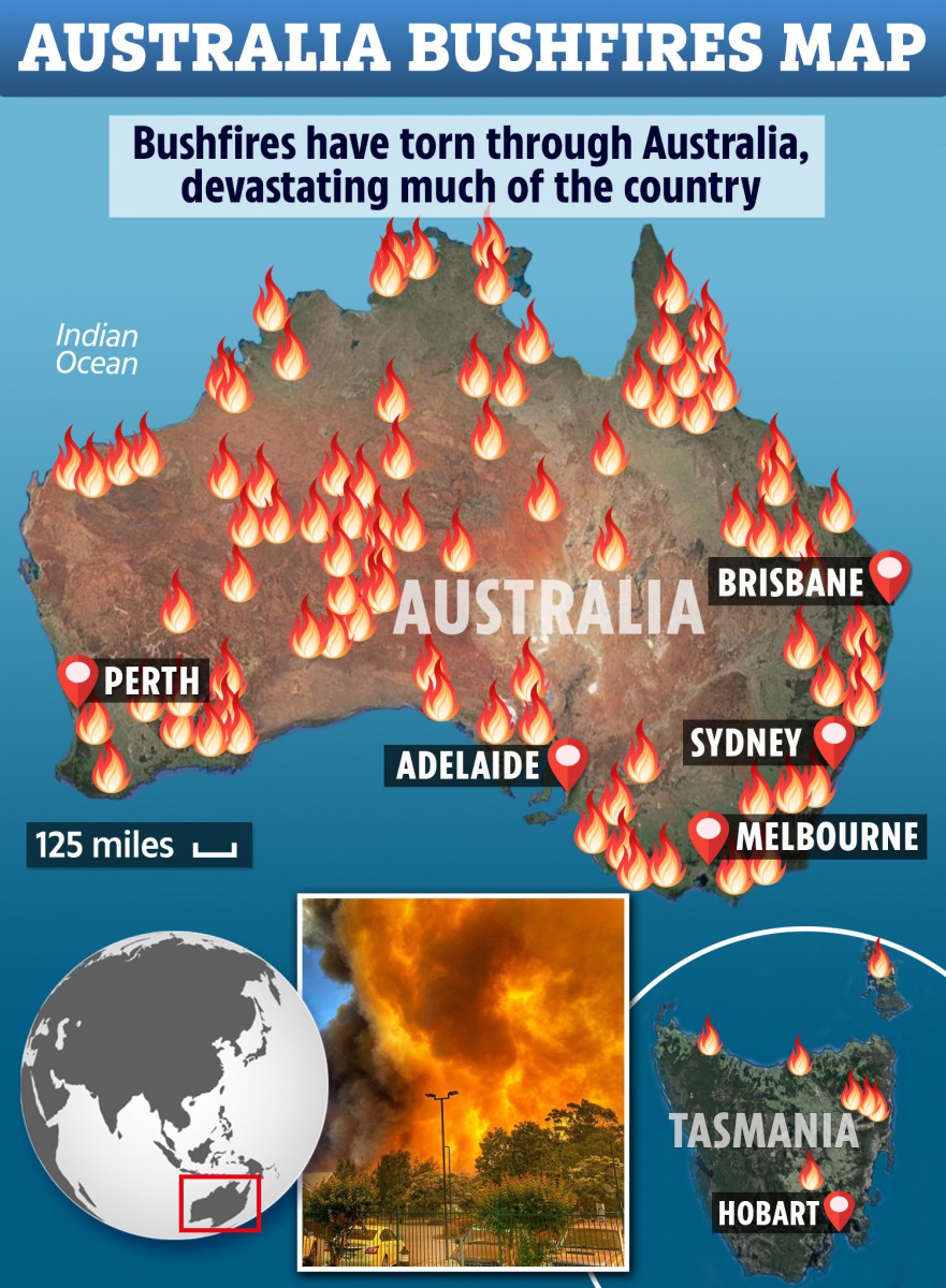  Australia fires map shows scale of horrific blaze