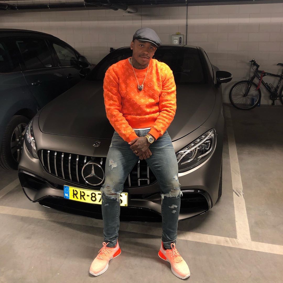 Bergwijn shared a snap on Instagram with his Mercedes AMG GT 63 worth around 120k