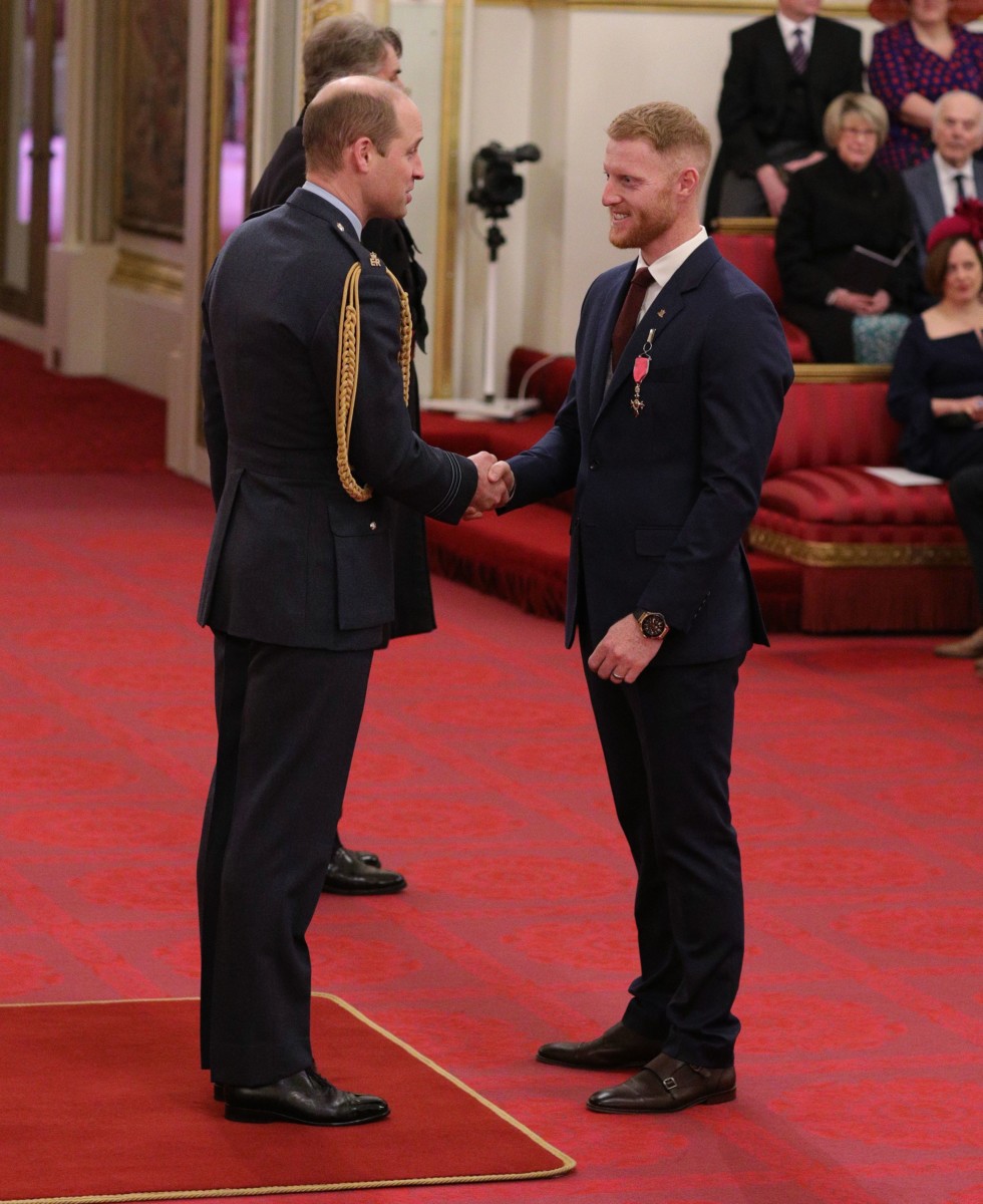 , England star Ben Stokes receives OBE from Prince William at Buckingham Palace for World Cup and Ashes heroics
