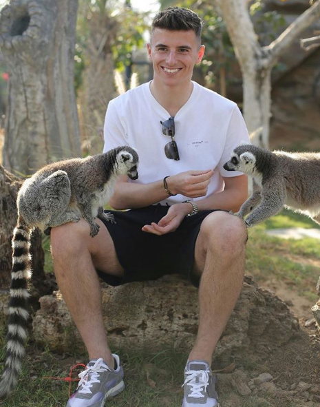 Chelsea team-mate Mason Mount has also visited the zoo and made friends with the lemurs 