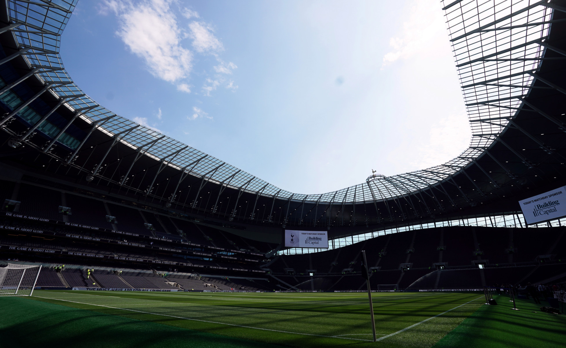 Denton had managed to sneak into the front row of the corporate section at the new Tottenham Hotspur stadium
