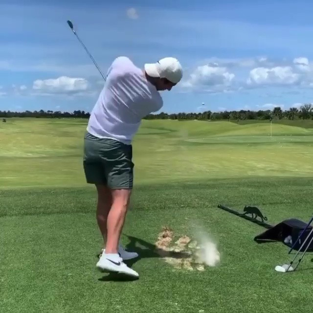 , Rory McIlroy hits driving range for first time in TWO MONTHS and admits he was surprised to hit ball straight