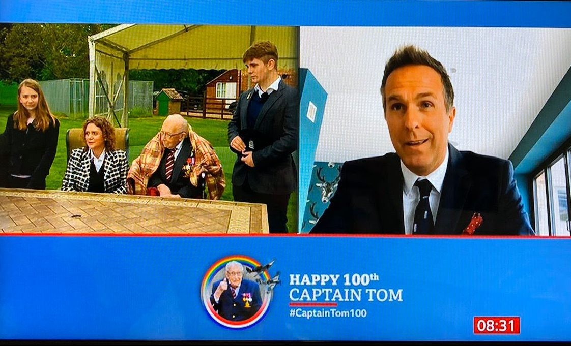 , Colonel Tom Moore handed honorary 100th England cap to mark birthday by legend Michael Vaughan on live TV