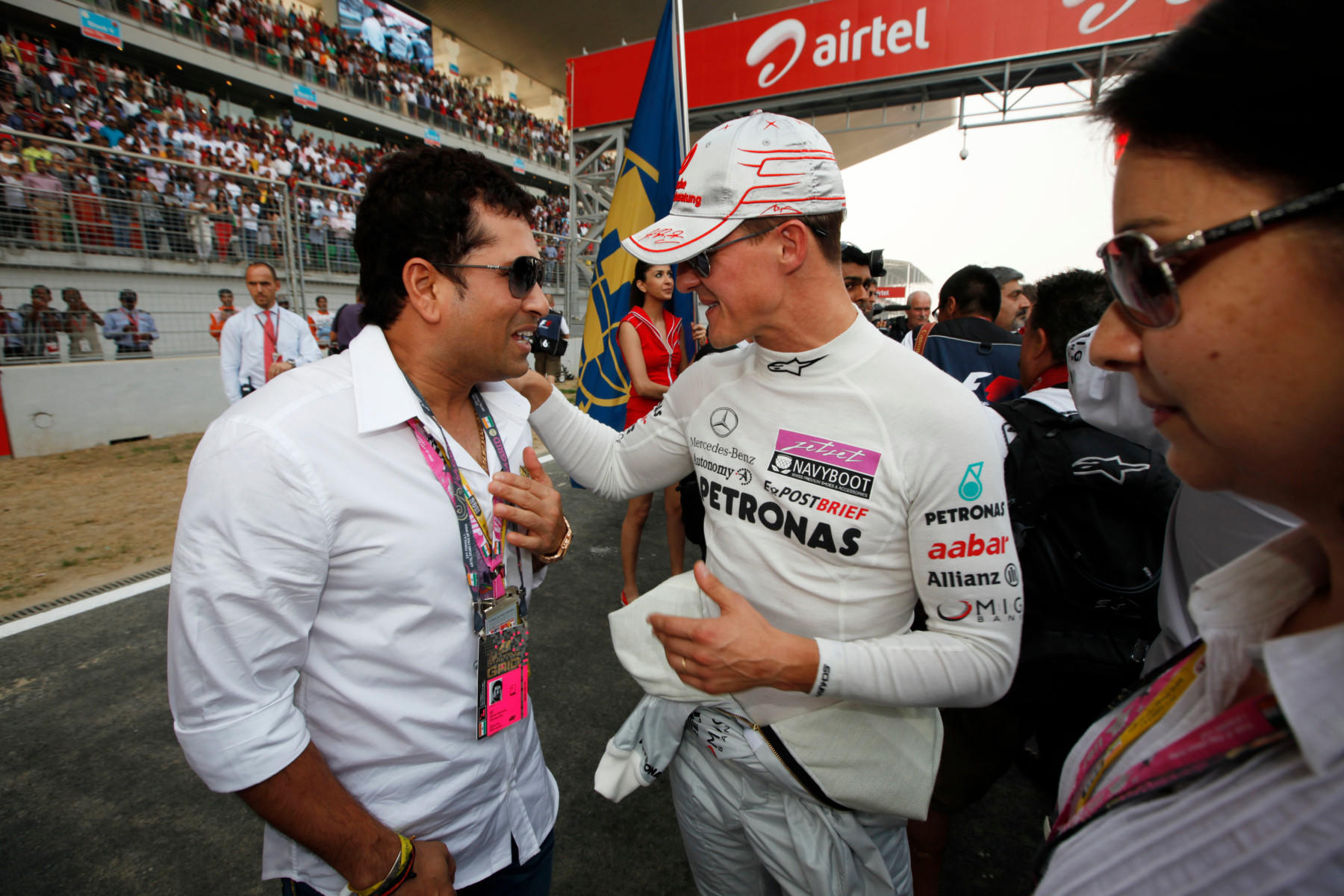 Pal Michael Schumacher presented Tendulkar with his new ride