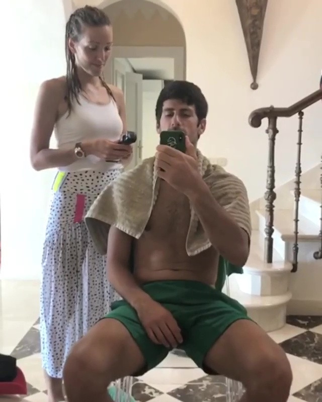 , Novak Djokovic gets lockdown haircut from wife Jelena at home.. and she does an ace job on tennis star