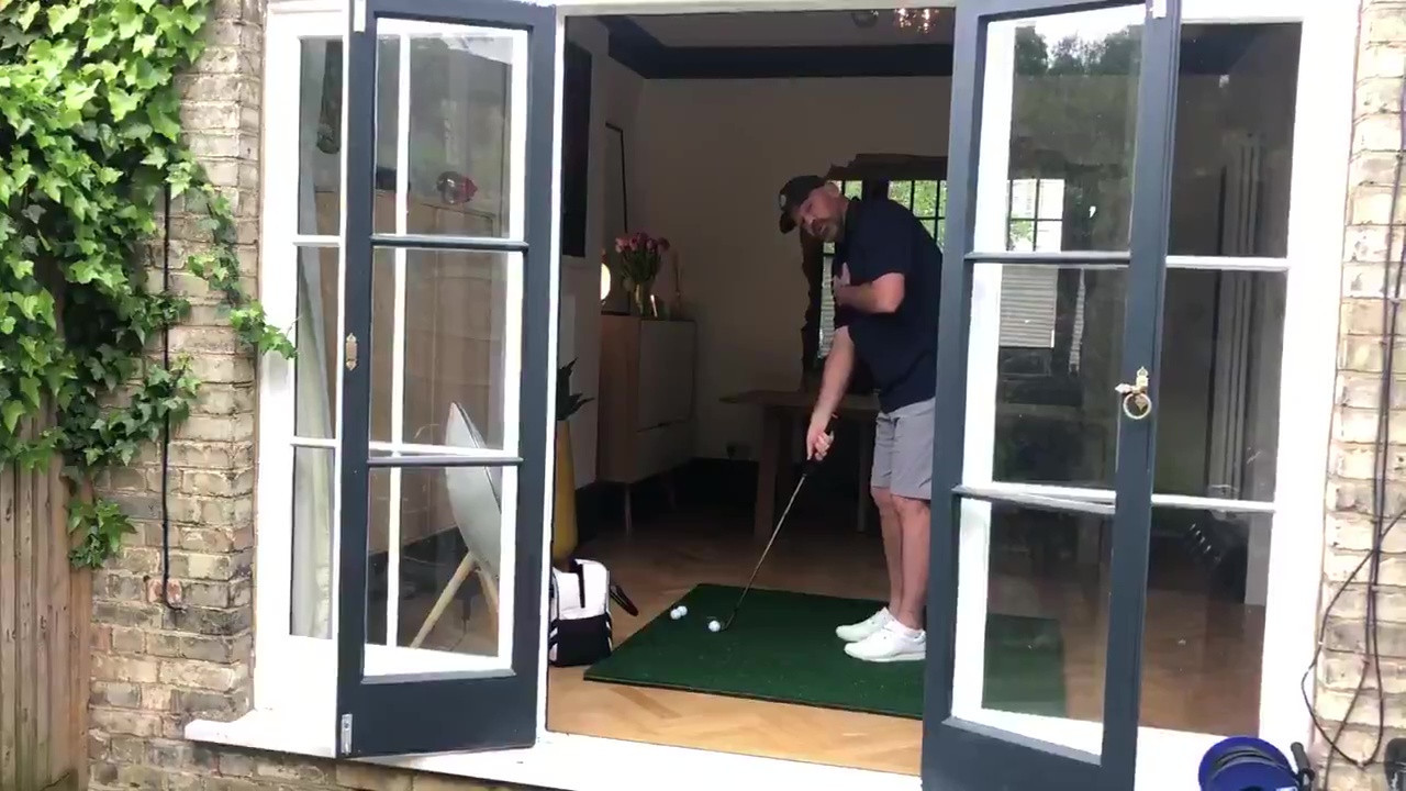 , Thomas Bjorn smashes window with huge slice as he tries to film coronavirus lockdown golf tips video