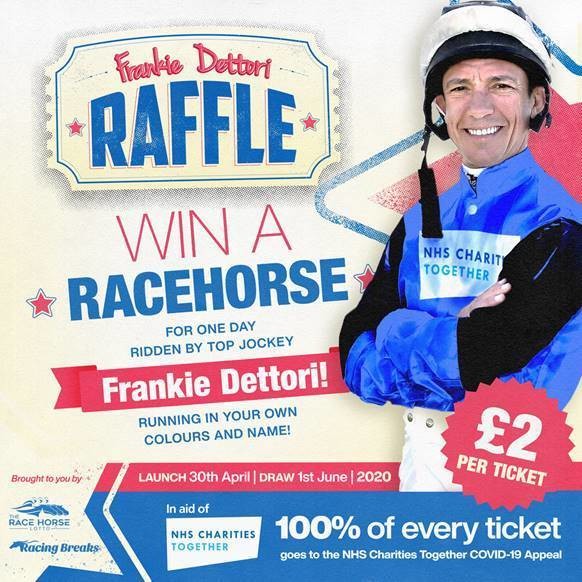 , Frankie Dettori to ride in the silks of charity lotto winner as racing raises money for NHS