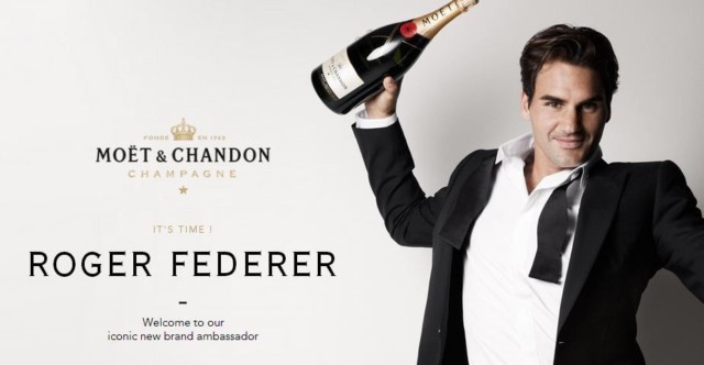 Federer can toast his success with a glass of Moet and Chandon champagne if he likes