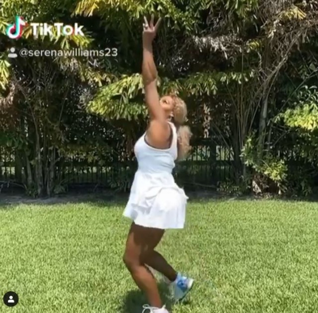 , Watch Serena Williams play HERSELF at tennis in brilliant TikTok video in her back garden during coronavirus lockdown