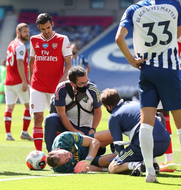 , Bernd Leno suffers horrific injury as BT Sport refuse to show video and Arsenal ‘keeper rows with Maupay on stretcher