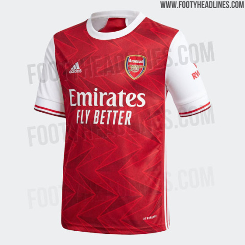 Arsenal's home jersey incorporates the new Emirates logo