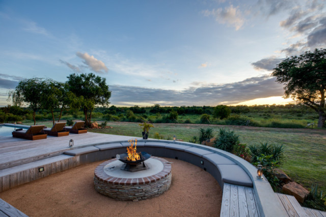 The fire pit can keep you warm in the evenings