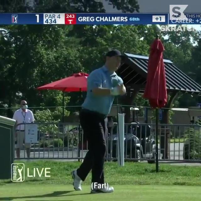 , Ian Poulter farts live on American TV on the tee of the Travelers Championship as Greg Chalmers drives