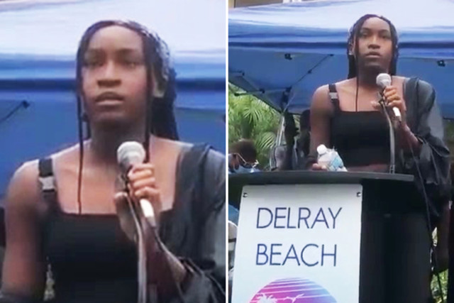 , Coco Gauff, 16, gives emotional speech at George Floyd protest and urges people to vote on her behalf as she’s too young