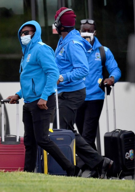 , West Indies cricketers arrive in Manchester wearing masks ahead of England clash as all players test negative