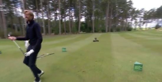 He could not contain his laughter at the ridiculous events during the Paddy Golf Challenge