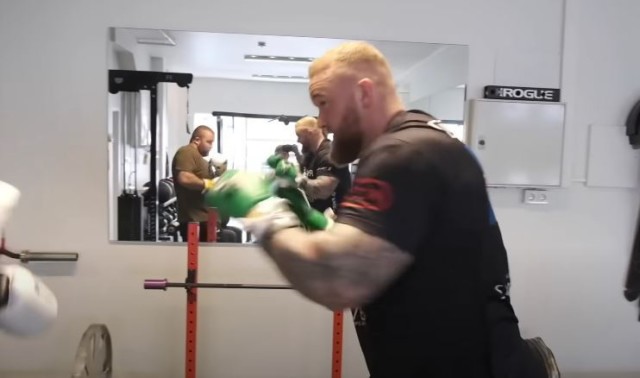 , Game of Thrones star Thor Bjornsson has fans fearing first-round knockout against Eddie Hall after latest sparring clip