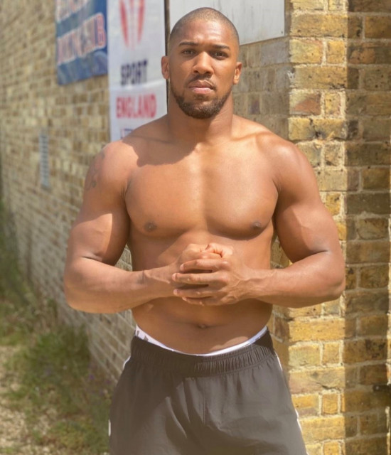 , Anthony Joshua shows off new skinhead look and ripped torso as he continues body transformation ahead of Pulev fight