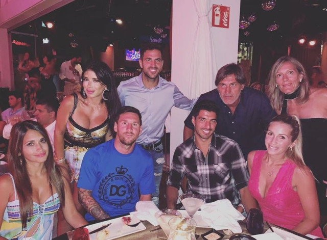 Lionel Messi, Cesc Fabregas, Luis Suarez and their wives have become close friends and regularly holiday together