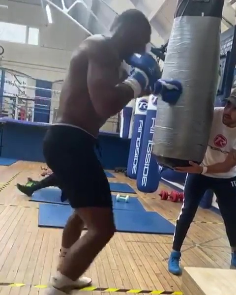 , Watch gigantic Anthony Joshua tear into punchbag as he ramps up training ahead of Kubrat Pulev showdown