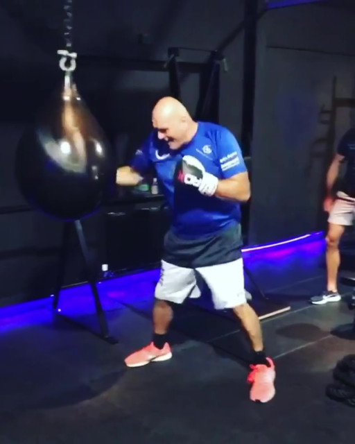 , Watch as Tyson Fury’s dad John hits punching bag with incredible strength at 56 as he joins son in the gym