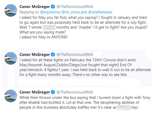 , Conor McGregor launches astonishing attack on UFC claiming Dana White ‘held him back for SEVEN months’ from fighting