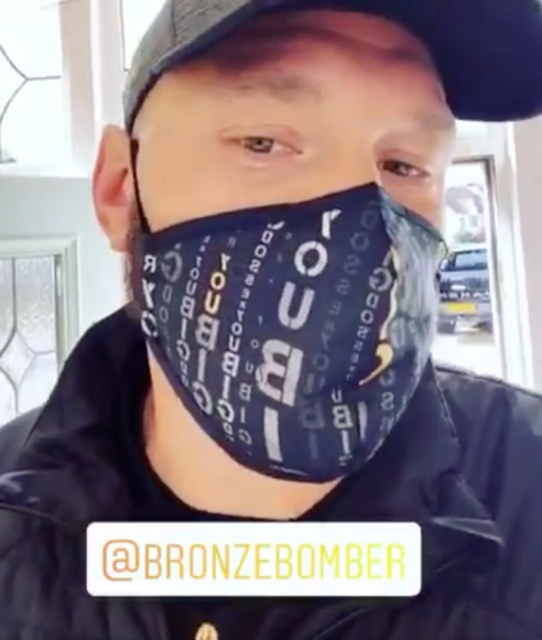 , Tyson Fury mocks Deontay Wilder with ‘you big dosser’ coronavirus face mask amid claims of injury in sparring