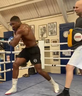 , Watch Anthony Joshua show off explosive power in training as he bulks up for Kubrat Pulev fight
