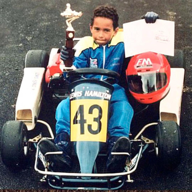  Hamilton has come a long way from his days as a young go-karting champ