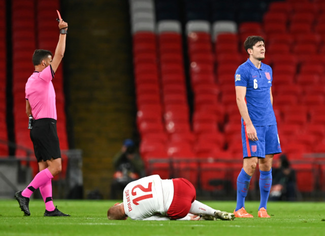 , Roy Keane hits out at Southgate for not consoling Harry Maguire after England red card and sympathises with Man Utd ace