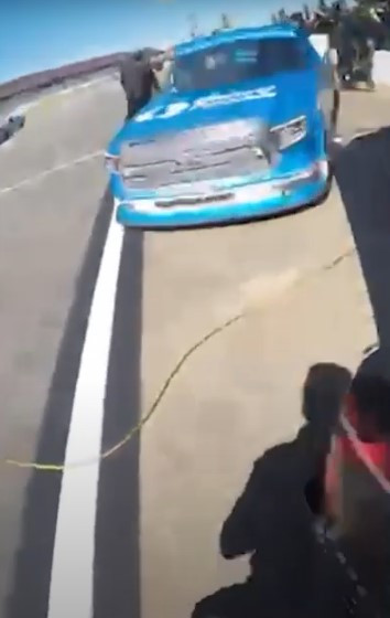 , Horror moment NASCAR crew member is thrown into air after being ploughed into in pit lane at Talladega Superspeedway