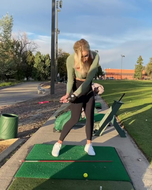 , Watch Paige Spiranac play golf shot in daring low-cut top as she jokes ‘I found a shirt that even made me uncomfortable’