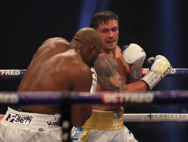 , Watch Anthony Joshua shout ‘I’m coming Usyk’ as footage emerges of heavyweight rivals’ exchange after Chisora fight